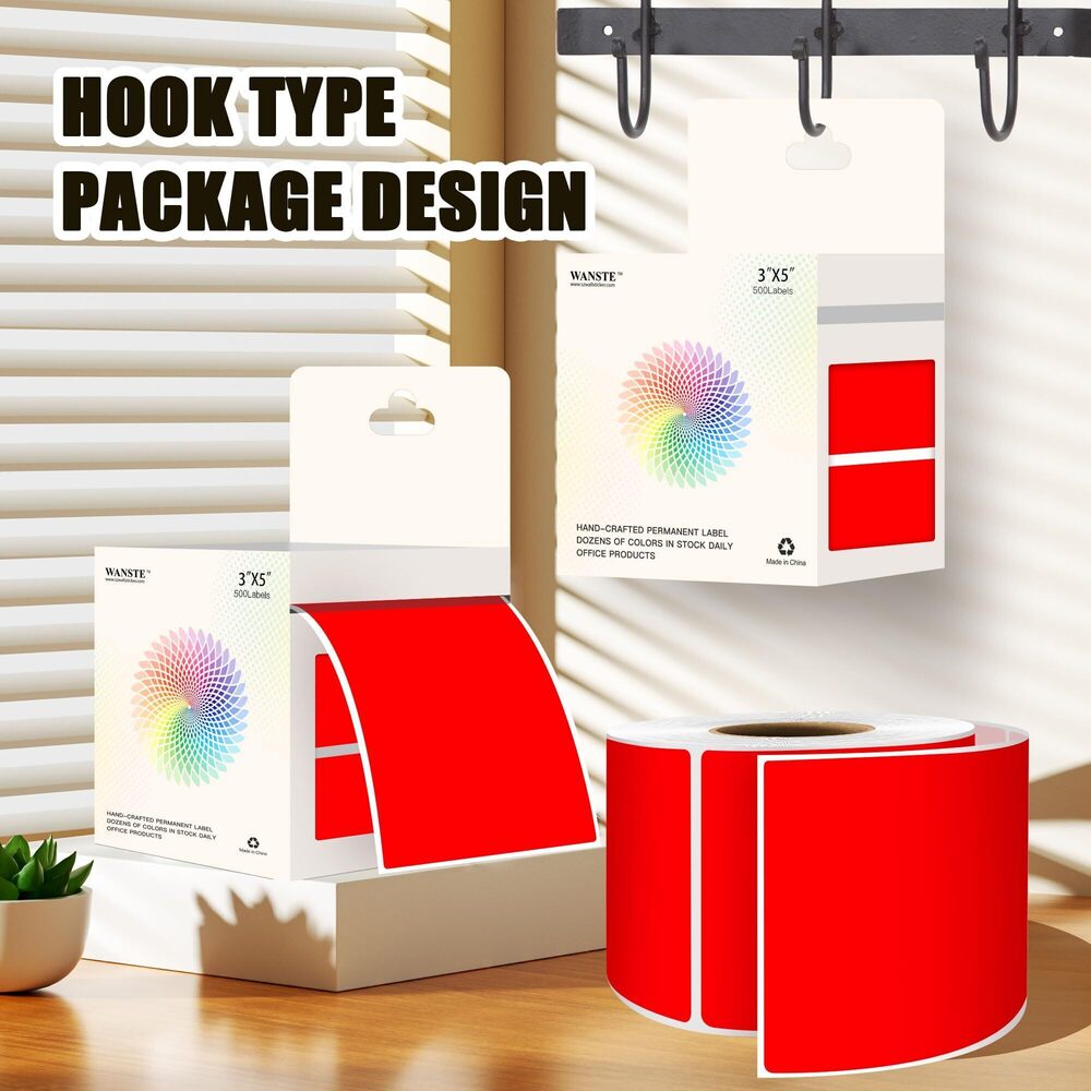 2539 3 x 5 Inch 500Pcs Rectangle Color Coding Stickers,Red Moving Box - Picture 4 of 7